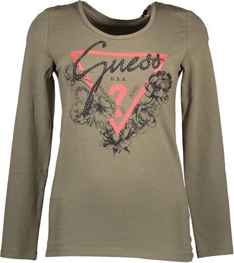 guess jeans camisa con las mangas largas negro mujer